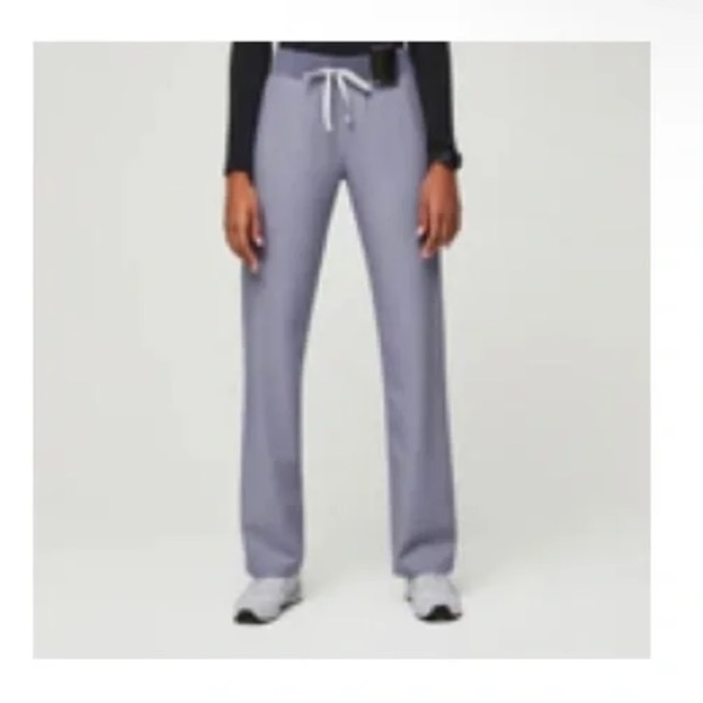 Figs Livingston Scrub Pants in Vapor Blue Space Dye